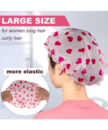 Keeygo 4-Pack Waterproof Shower Caps for Long Hair - Reusable EVA Plastic, Ideal for Deep Conditioning & Spa - Buy Online on GoSupps.com