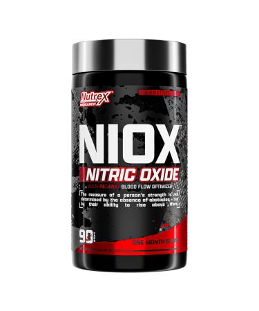Nutrex Research NIOX Extreme Pumps NO3-T Arginine Nitrate Supplement with Vitamin C and AstraGin - Pre-Workout Booster for Muscle Pump Vascularity and Endurance - 90 Capsules