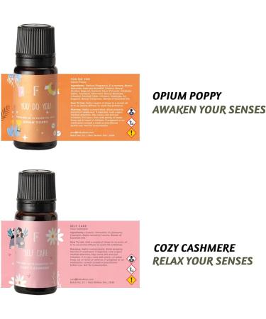 Folkulture Organic Essential Oil Set - Rose Lily Cashmere Opium Green Tea Ocean Salt Aromatherapy Diffuser Oil Scents - Self Love Club - 60ml - Buy Online on GoSupps.com