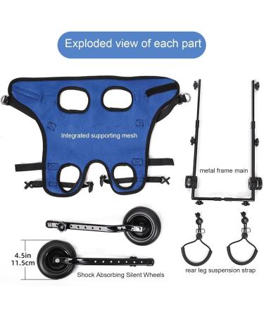 Disability Dog Wheelchair Small Pet Back Leg Wheelchair Adjustable Lightweight Dog Wheelchair Dog Mobility Aid Trolley with Wheels Rehabilitation of The Back Legs of The Dog Medium - Buy Online on GoSupps.com