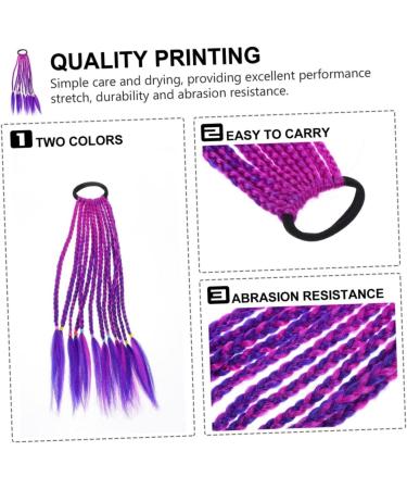 minkissy Wig Ponytail Hairpiece Braid Crochet Hair Extensions Ponytail Hair Extension Hair Accessories for Women Braids Girl Hair Braided Miss Hairpin Purple Photo High Temperature Wire 35X6X1CM Purple - Buy Online on GoSupps.com
