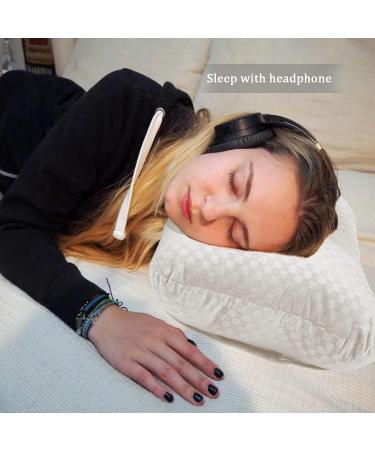 Wuronsa Ear Pillow with Ear Hole for CNH and Sore Ear Pain - Ear Piercing Pillow for Side Sleepers - Supports Earplugs for Sleep - White - Buy Online on GoSupps.com
