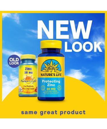 Nature's Life Zinc Picolinate 30mg Plus 2mg of Copper - Chelated Zinc Supplement for Immune Cardiovascular Skin Cellular Function and Muscle Support - 60-Day Guarantee - 100 Servings 100 Capsules - Buy Online on GoSupps.com