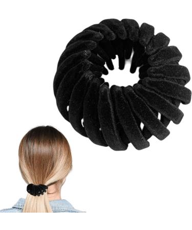 Magic Hair Clip - Bird Nest Magic Hair Clip Velvet Bird Nest Shaped Hair Clips | Three Rows of Teeth Styling Supplies for Making Ponytail Bun and Hairpin for Long Short Curly Straight Hair Black - Buy Online on GoSupps.com