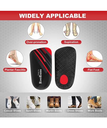 330+ lbs Plantar Fasciitis Insoles - High Arch Support Orthotic Inserts for Men & Women - Heel Pain Relief - Heavy Duty Support for Walking & Running - Black/Red - Size L (Men's 9-11, Women's 10-12) - Buy Online on GoSupps.com