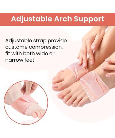 MORYUC Arch Support Brace - Plantar Fasciitis Relief for Men and Women - Adjustable Arch Support for Flat Feet - Orthotic Pads Included - (1 Pair, Pink) - Buy Online on GoSupps.com