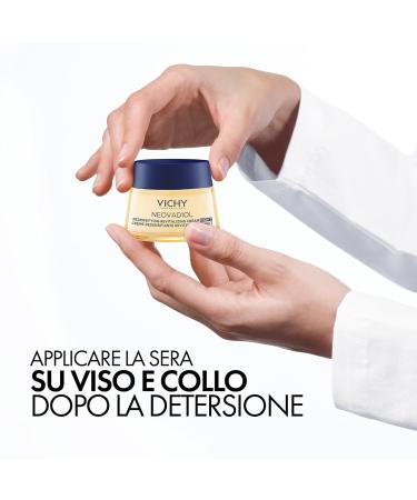 Vichy Neovadiol Peri MENOPAUSE NIGHT Face Cream for Women 50 plus. Plumping & Densifying Face Moisturizer with Hyaluronic Acid Proxylane & cooling Menthol. Fights wrinkles elasticity dullness. 50ML - Buy Online on GoSupps.com