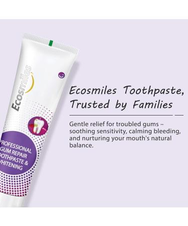 Ecosmiles Hydroxyapatite Toothpaste for Gum Health - Fluoride Free Formula Reduces Bleeding Gums & Gingivitis Repairs Enamel Whitens Teeth Soothes Sensitivity SLS Free Plaque Remover Mint 3.52oz - Buy Online on GoSupps.com