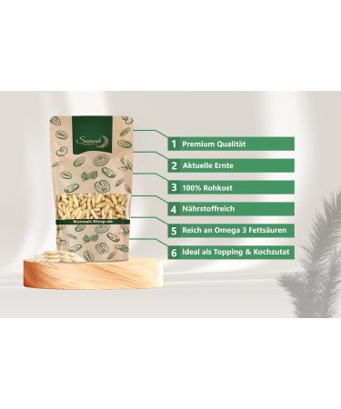 Sunnah Shop Premium Pine Nuts 200g - 100% Natural No Additives Vegan Protein Sweet Almond Flavor - High-Quality Nuts from Pakistan - Buy Online on GoSupps.com