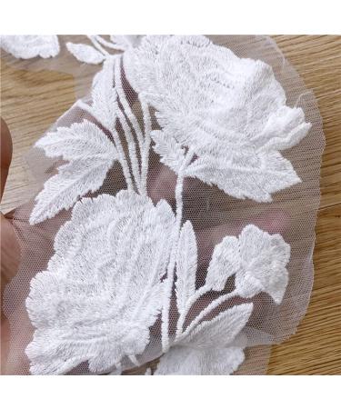 2 Pack Flower Lace Applique Patches for DIY Wedding Dress - White Embroidered Collar Material - Lace Fabric - Buy Online on GoSupps.com