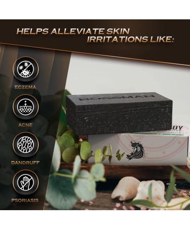 Bossman 4-in-1 Men's Bar Soap - Organic Beard Wash, Shampoo, & Body Wash - Eucalyptus & Tea Tree (4oz) - Buy Online on GoSupps.com