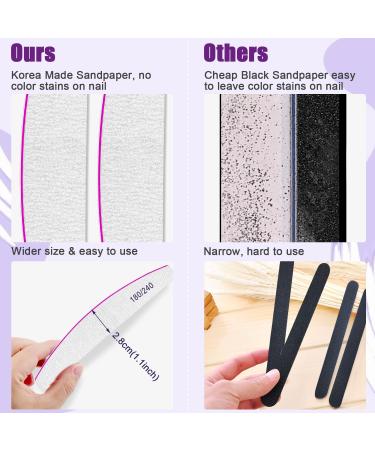 Professional 180/240 Grit Nail Files - 12 Double-Sided Nail Files for Natural Nails | Ideal for Nail Studios - Buy Online on GoSupps.com