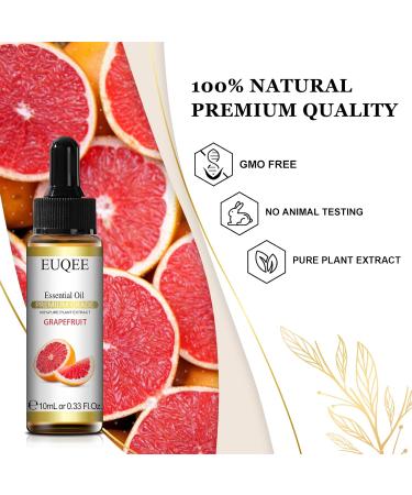 EUQEE Grapefruit Essential Oil 10ml - Pure Natural Aromatherapy Oil for Diffusers, Relaxation, and Candle Making - 10.00 ml (Pack of 1) - Buy Online on GoSupps.com