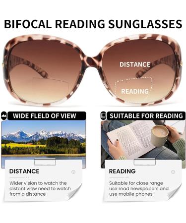 JM Classic Bifocal Reading Sunglasses for Women | Vintage Tortoise UV Protection 2.0x Outdoor Eyewear - Buy Online on GoSupps.com