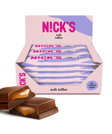 Nicks Keto Riegel Soft Toffee Chocolate Karamell Snacks 110 calories 3.5 Net Carbs without added sugar gluten -free low carb sweets (15x28g) Soft Toffee 15x28g - Buy Online on GoSupps.com