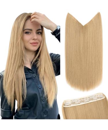 Silk-Co hair extension with rubber band 40cm smooth extensions with wire and clips adjustable Secrets hair part synthetic hair extensions for women blonde 40 cm dark blonde - Buy Online on GoSupps.com