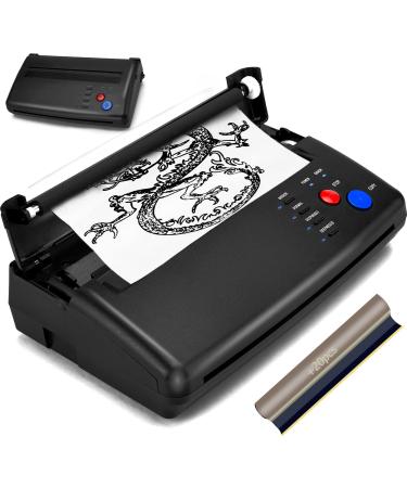 CORIEOSD Tattoo Transfer Stencil Machine with 20 Free Thermal Tattoo Kit Copier Printer Tattoo Transfer Stencil Paper Tattoo Stencil Printer Machine for Tattoos Black Version 11" x 6.5" x 2.8" (L x W x H)