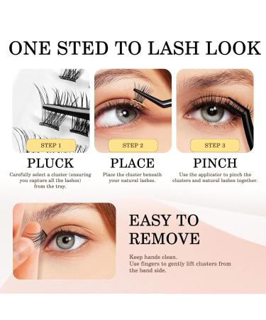 120Pcs Self Adhesive Eyelashes - Natural Look No Glue Needed Reusable Lash Clusters with Tweezer - DIY Lash Extensions for Beginners International Shipping Available - Buy Online on GoSupps.com