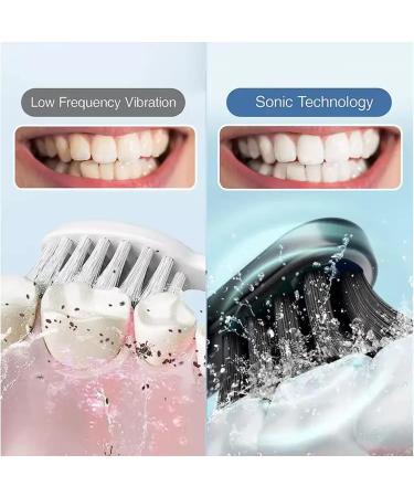 Buy Rechargeable Electric Toothbrush for Adults - 4 Replacement Heads 8 Modes Timer & IPX7 Waterproof in Antique Black - International Shipping Available - Buy Online on GoSupps.com