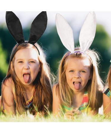 NAUZE 2 Pieces Bunny Ears Headband Black and White Rabbit Ear Hair Hoop Halloween Easter Masquerade Party Rabbit Ear Costume Accessories - Buy Online on GoSupps.com