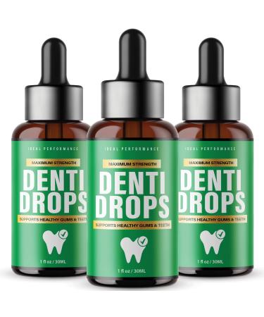 (3 Pack) Denti Drops for Gums Dentidrops Dental Dropper Healthy Gum and Teeth Liquid Drops Mouth (6oz)