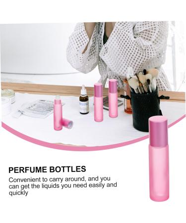 Fomiyes 10-Pack Frosted Roll Bottles for Essential Oils & Perfume | Empty High White Glass Phiole | 8.5x1.8cm Pink Roller Ball Bottles - Buy Online on GoSupps.com