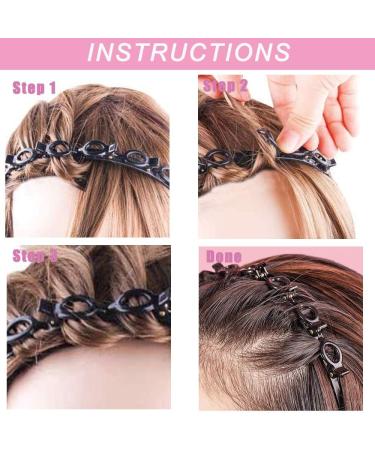 2 Pcs Clip Headbands Black Hairpin Headband -Double Bangs Hairstyle Hairpin Hairband With Clips/Korean Twist Braid Headband Non-Slip/Double Layer Twist Plait Headband for Women Girls - Buy Online on GoSupps.com