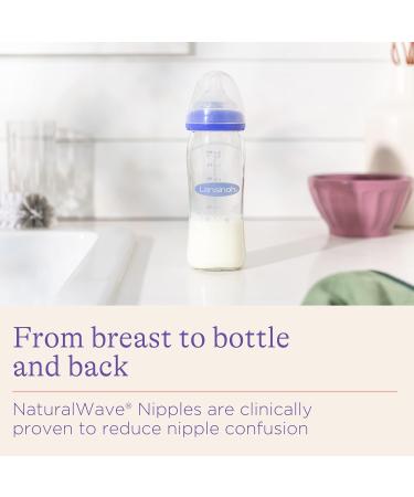 Lansinoh Glass Baby Bottles - 8oz, Pack of 4 with Medium Flow Nipples - Size 3M - Buy Online on GoSupps.com