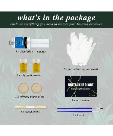 Gold Kintsugi Repair Kit - Japanese Ceramic Repair with Gold Powder Glue - Ideal for Beginners, Restoring Meaningful Pottery - Buy Online on GoSupps.com