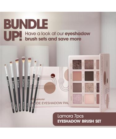 Lamora Nude Eyeshadow Palette - 12 Neutral Pigmented Matte & Shimmer Makeup Shades - Travel Size Eye Shadow With Mirror Nude Neutral Natural - Buy Online on GoSupps.com