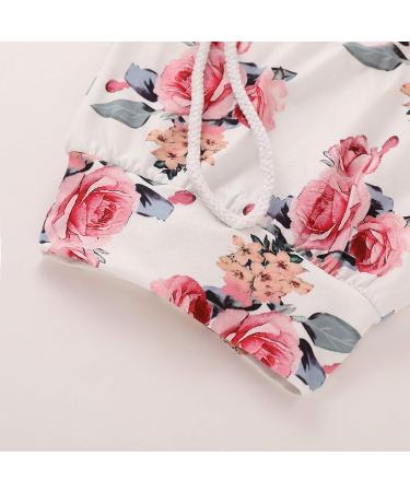 Puseky Newborn Baby Girl Floral Hoodie Sweatshirt and Pants Set | 0-3 Months - Buy Online on GoSupps.com
