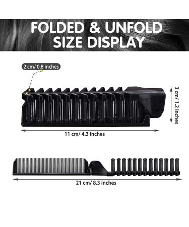 10-Piece Portable Travel Folding Comb and Brush Combo in Black - Compact and Foldable Double-Headed Hair Brush and Comb Set for Men and Women on the Go - Buy Online on GoSupps.com