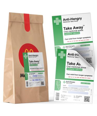 Panda Loco 6 X Anti-Hangry Prescription Take Away Junk Food Hunger Prank Stickers