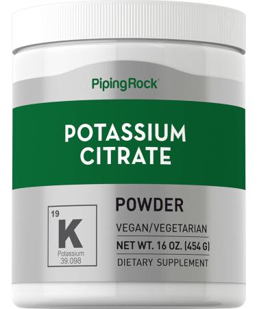 Potassium Citrate Powder | 16 oz | Vegan Vegetarian Non-GMO Gluten Free Supplement | by Piping Rock
