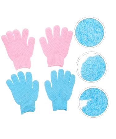 2 Pairs Exfoliating Bath Scrub Gloves - Dead Skin Remover for Smooth Skin | Shower & Bath Cleaning Gloves | Soft Polyester | 19X14cm Brown - Buy Online on GoSupps.com