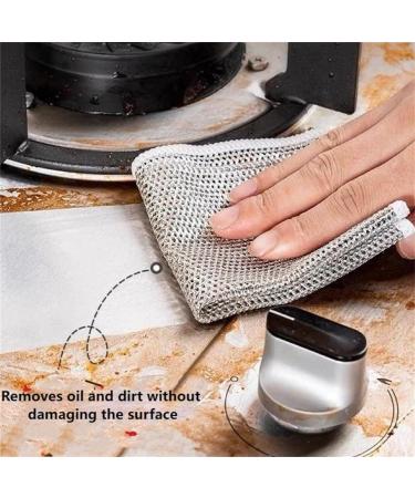 Multipurpose Non-Scratch Steel Scrubber Rags - Set of 3 Stainless Steel Scrubber Pads for Effortlessly Removing Stubborn Stains - Dishwashing Essential - Buy Online on GoSupps.com