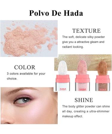 Highlighter Powder Body Glitter Highlighter Makeup Stick Face High Gloss Sparkle Loose Highlight Powder Brightens Makeup Stick for Face Body Hair Cosmetic 3Colors (Color : Fairy Pink) - Buy Online on GoSupps.com
