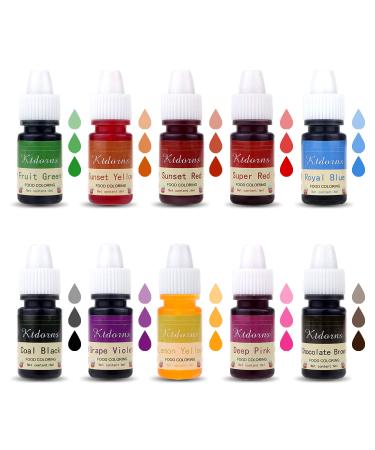 10 Color Cake Food Coloring Variety Kit for Baking & Decorating - .25 fl. oz. Bottles - Buy Online on GoSupps.com