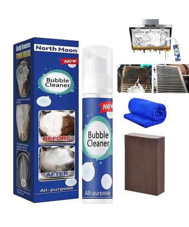 Bubble Cleaner Foam Spray 2024 New All Purpose Rinse Cleaning Foam Bubble Cleaner North Moon Bubble Cleaner Foam Kitchen Cleaner Spray Powerful Stain Removal Kit (30ml-1Pcs)