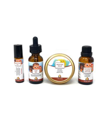 Punkin Butt Teething Comfort Pack - Teething Oil Ear Oil Mandarin Soothing Oil and Weather Balm