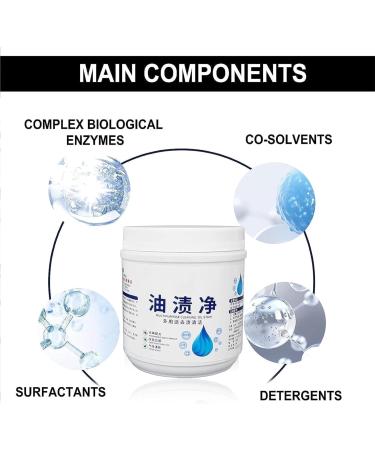 Oil Pollution Cleaning Powder Heavy Oil Stain Powder Cleaner All-Purpose Kitchen Cleaning Powder Kitchen Instant Cleaning Powder for Hood Pots Grill 280g - Buy Online on GoSupps.com