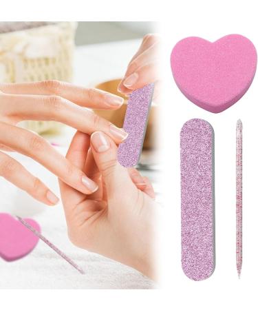 Vjeybv Nail File Buffer Block - Nail Buffer Files Double Sided Emery Board Manicure Tools with Heart-Shaped Buffer Cute Crystal Dot Drill Stick Polishing Shaping Sandpaper File for - Buy Online on GoSupps.com