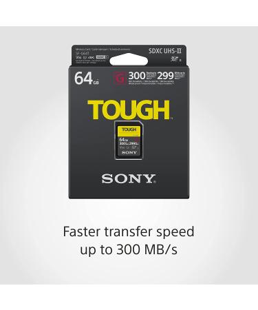 Sony TOUGH-G 64GB SDXC UHS-II Card V90 CL10 U3 - R300MB/S W299MB/S, Black - Buy Online on GoSupps.com