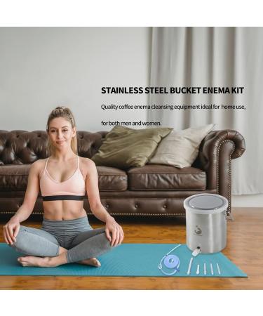 TopQuaFocus Stainless Steel Enema Bucket Kit - Reusable Colon Cleansing Solution for Coffee & Water - 2 Qt Organic Home Enemas - Buy Online on GoSupps.com