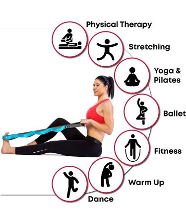 CTRL Sports Non-Elastic Stretching Strap with 10 Loops - Blue | Physical Therapy, Yoga, Exercise and Flexibility Band with Carry Bag and Instructions - Buy Online on GoSupps.com