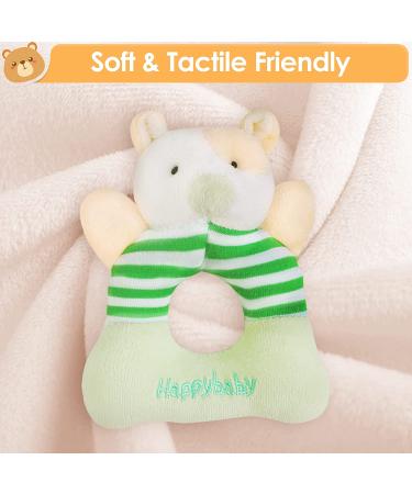 iPlay iLearn 4 Plush Baby Rattle Farm Animals Set - Hand Grab Sensory Shaker Toys for Boys and Girls - Unique Infant Shower Gift for Toddlers 2-18 Months - Buy Online on GoSupps.com