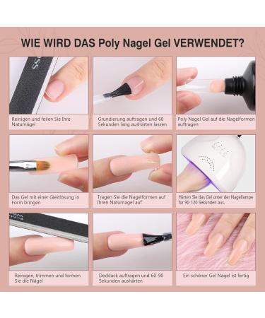 Aubss Poly Nail Gel 60ml - Nature Nude Pink Art Acrylic Builder Gel for Quick Nail Extensions | Ideal for DIY & Salon Use - Buy Online on GoSupps.com