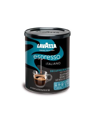 Lavazza Espresso Decaffeinato Ground Coffee Blend, Decaffeinated Medium Roast, 8-Oz Cans (Pack of 4) Authentic Italian, Blended And Roasted in Italy, Non GMO, A Full Bodied with Sweet & Fruity Flavor Espresso Decaffeinat
