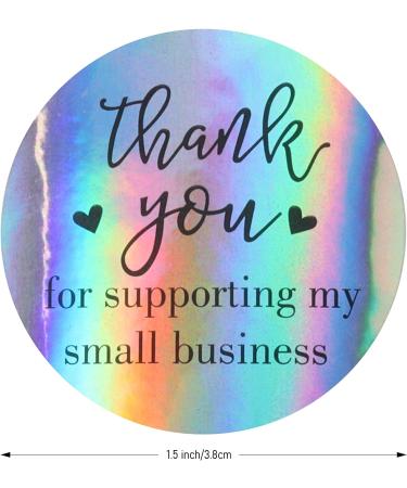 500 Pieces 1.5'' Thank You for Supporting My Small Business Stickers Roll Stickers Adhesive Holographic Stickers Rainbow Stickers for Business Online Retailers Boutiques Shops - Buy Online on GoSupps.com