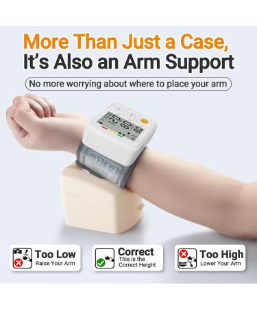 Wrist Blood Pressure Monitors for Home Use - LCD Display Voice Broadcast 2x120 Memory Includes Carrying Case (White - Buy Online on GoSupps.com